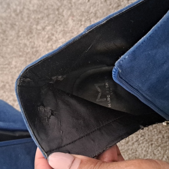 Blue Suede Ankle Boots - Picture 6 of 6